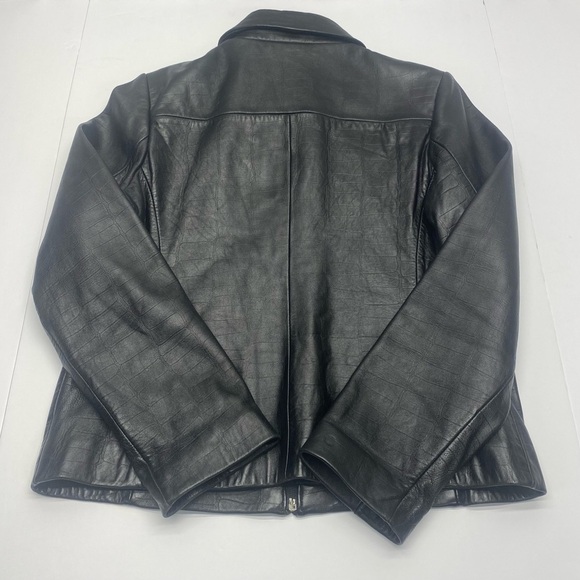 Underground Black Textured Leather Jacket Women’s LG Pockets Zip Closure CLASSIC - Picture 16 of 16